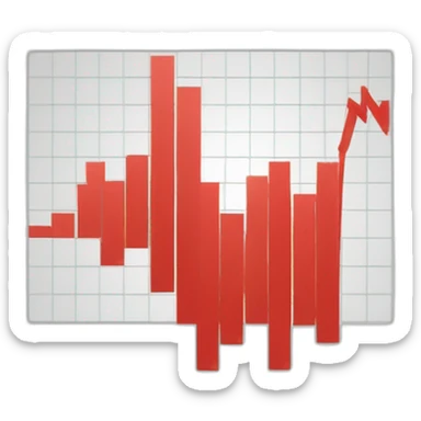 short red descending chart sticker