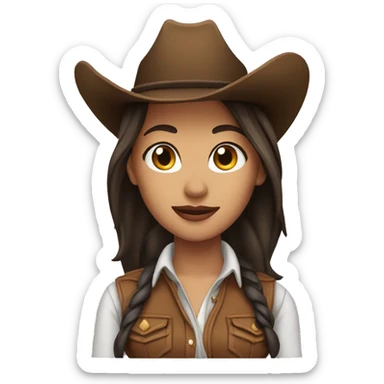 Brunette cowgirl sticker