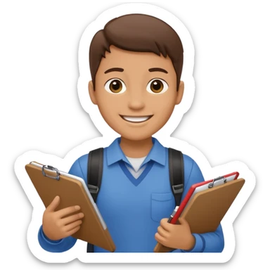 Student Leader + clipboard, Tour Group. sticker