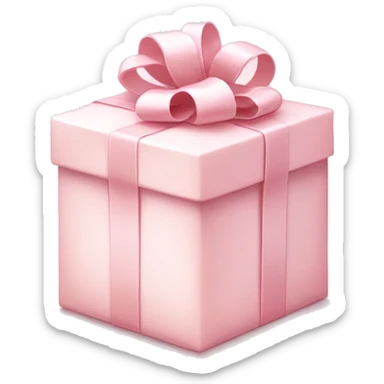 pale pink gift with white ribbon heart sticker