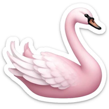 pastel pink swan sticker