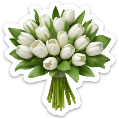 Wedding bouquet white tulips sticker