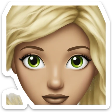 Realistic victoria secret model blonde green eyes  sticker