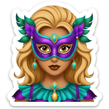 masquerade masked woman sticker