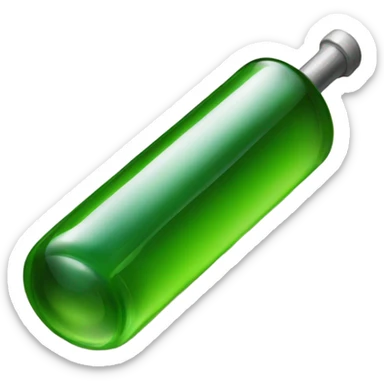 Green rectangle rod with glass filled with oil in the middle sticker