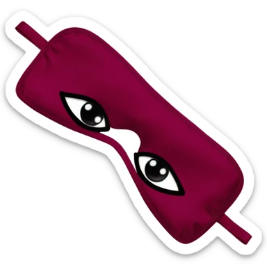 Bordeaux red silk eye mask sticker