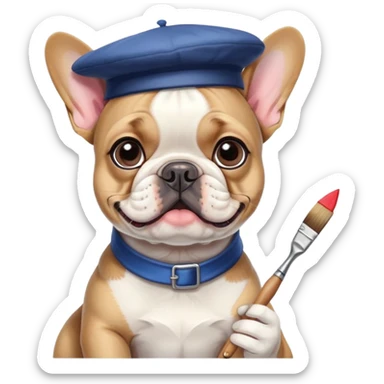 Bouledogue français peintre  sticker