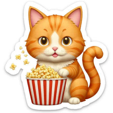 Gato comendo pipoca sticker