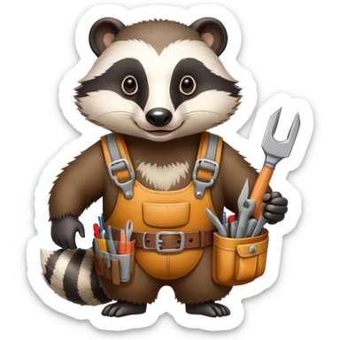 Badger doing DIY sticker