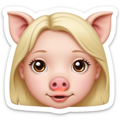 Girl with a Pig Nose sticker