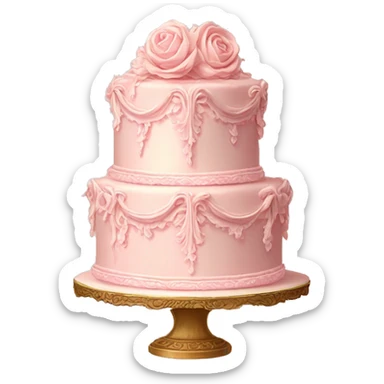vintage rococo pale pink cake sticker