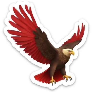 Golden eagle eating a red cardinal sticker