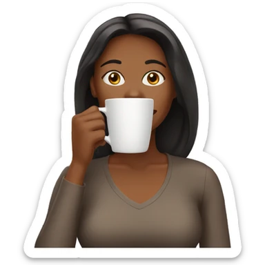 Women drinking coffee from a mug  sticker