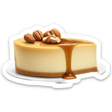 Peace of Cheesecake with nuts and caramel  sticker