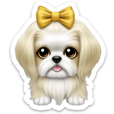 golden cream shih tzu white girl cute medium hair goth bow sticker