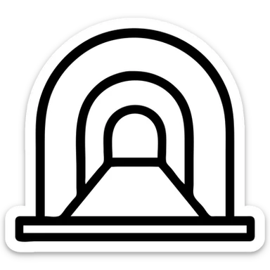 simple tunnel icon, minimalist and bold, clean black outlines, no fill, modern icon style sticker