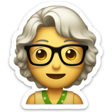 Japanese wearing glasses alohashirt is holding beer sticker