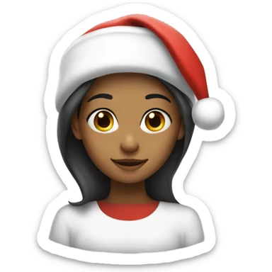 Girl with Santa hat sticker