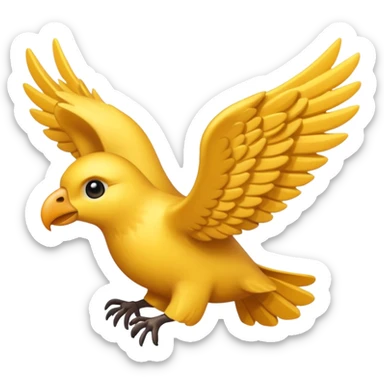 Calvo con alas volando sticker