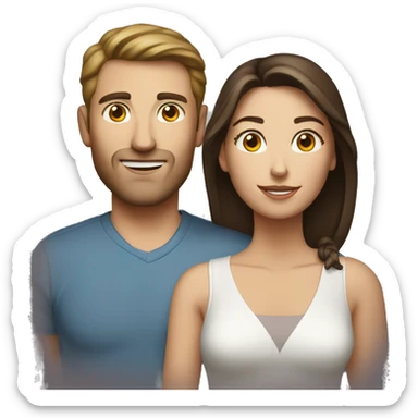 caucasian couple brunette sticker