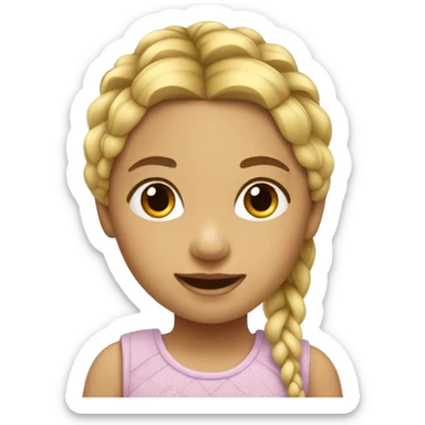 niña con trenzas rubia sticker
