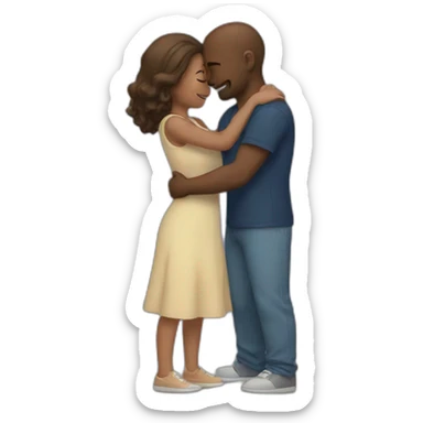 Couple hugging each other sticker