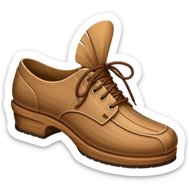 Un zapato de madera estilo Polonia . El zapato está tallado a mano. Pero de madera   sticker