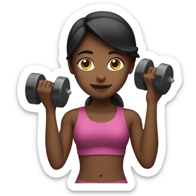 Girl lifting dumbbells  sticker