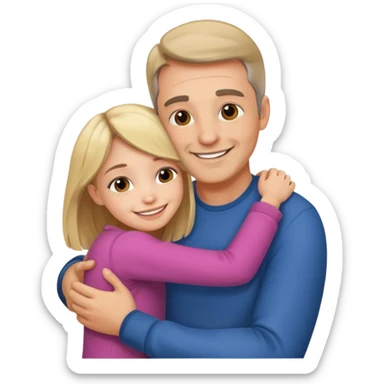 Dad and daughter Hugging sticker