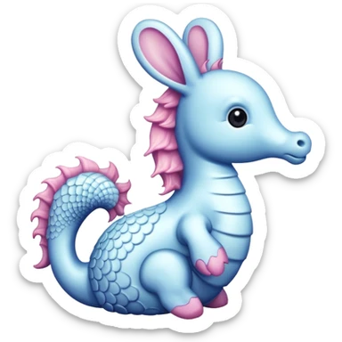Create sea horse with bottom of body as rabbit sticker