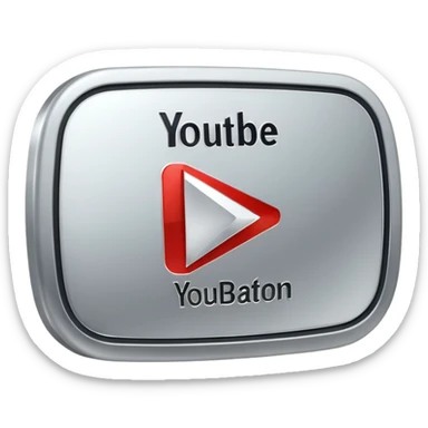 silver youtube play button sticker