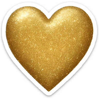 Gold glitter heart sticker