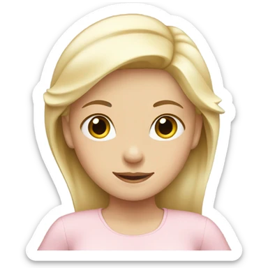 White blonde girl light pink clothes stretching  sticker