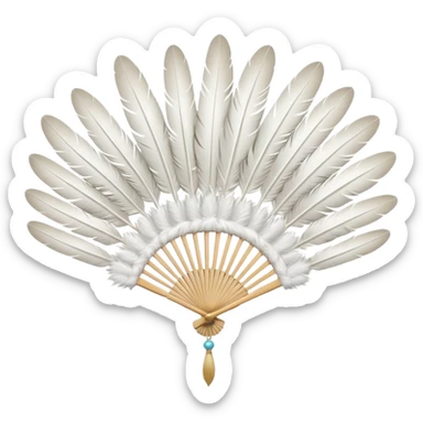 A dovetail consisting of white feathers that spread out in a fan shape. Without the dove. sticker