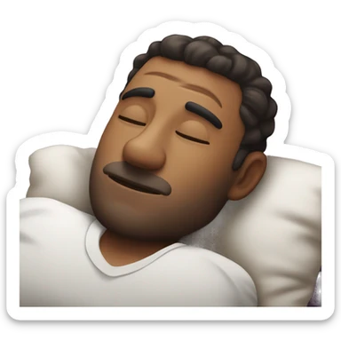 Very attractive  man sleeping on worlds most plush and nice pillow   sticker