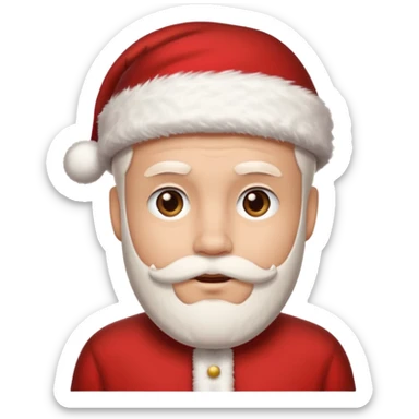 man with santa cap no beard clean shaved  sticker