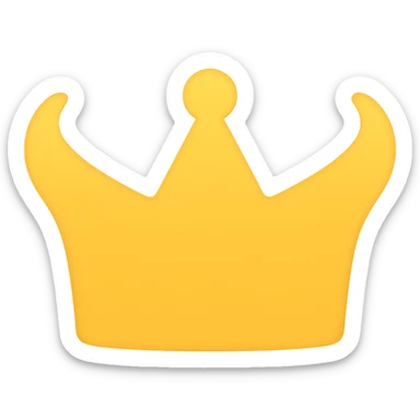 Apply a gold gradient to the crown, keeping the lineal color icon style with no background. sticker