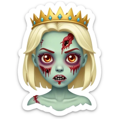 cute zombie looking like a slay queen sticker