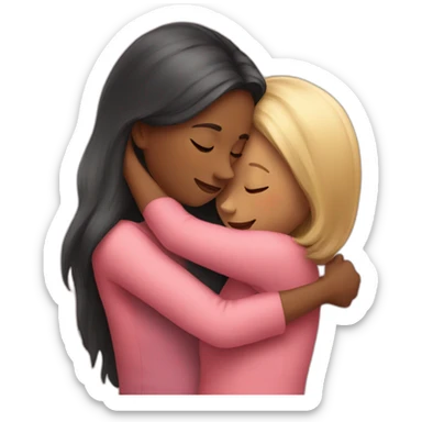 The woman hugs the girl sticker