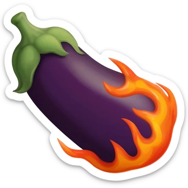 Create eggplant that is on fire sticker
