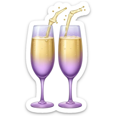 Champagne toast lilac style sticker