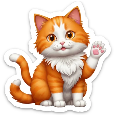 Cat raising finger sticker