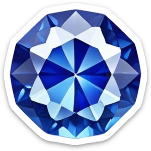 sapphire gemstone, blue precious gem, brilliant cut sticker