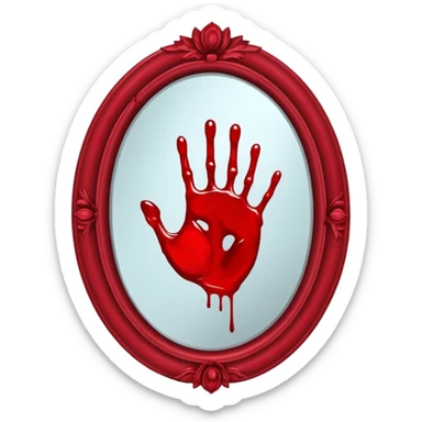 bathroom mirror blood handprint  sticker