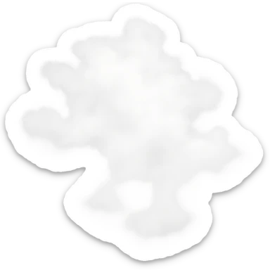a cloudy, foggy mist, pure white, soft and ethereal, floating gently sticker