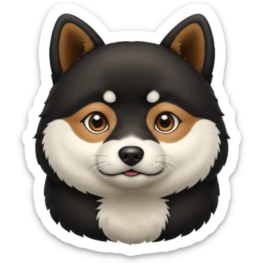 a black shiba inu sticker