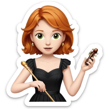 Ginger haired female conducting music sticker