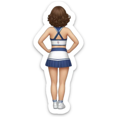 Back view Full body curvy beauty cheerleader short skirt skirt dancing kankan sticker