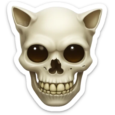 cat skull sticker