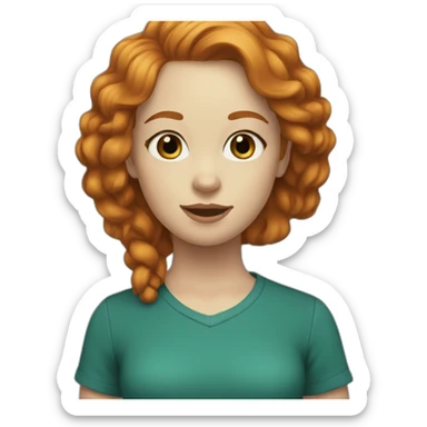 ginger-girl-with-brown-eyes-wearing-teal-with-her-black-labrador sticker